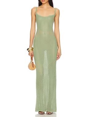 Tularosa Sage Green Knit Maxi Dress